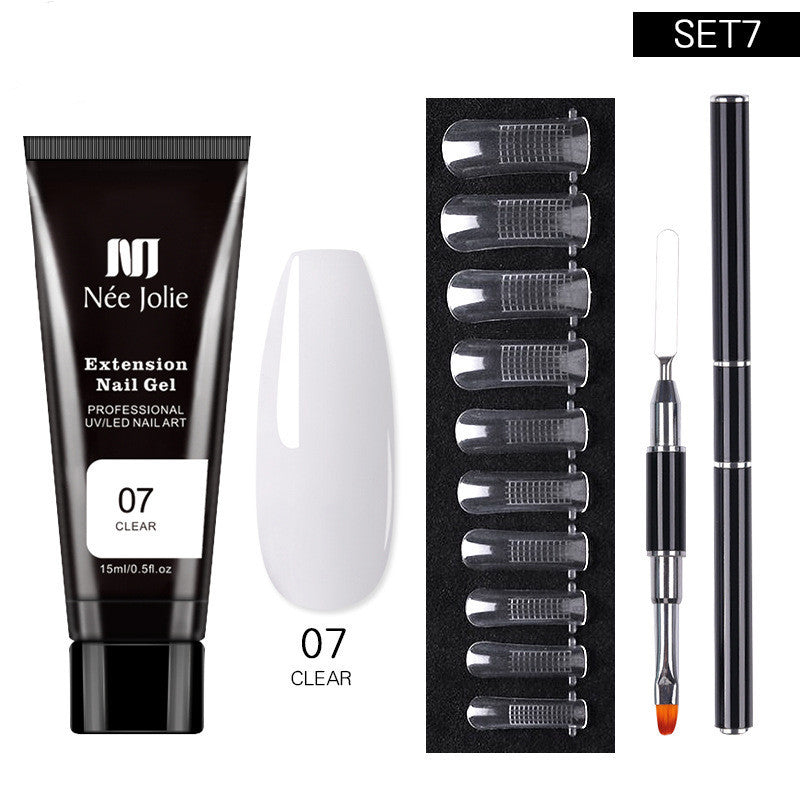 Nail Extension Glue Kit – Phototherapy Gel + Brush + Fake Film