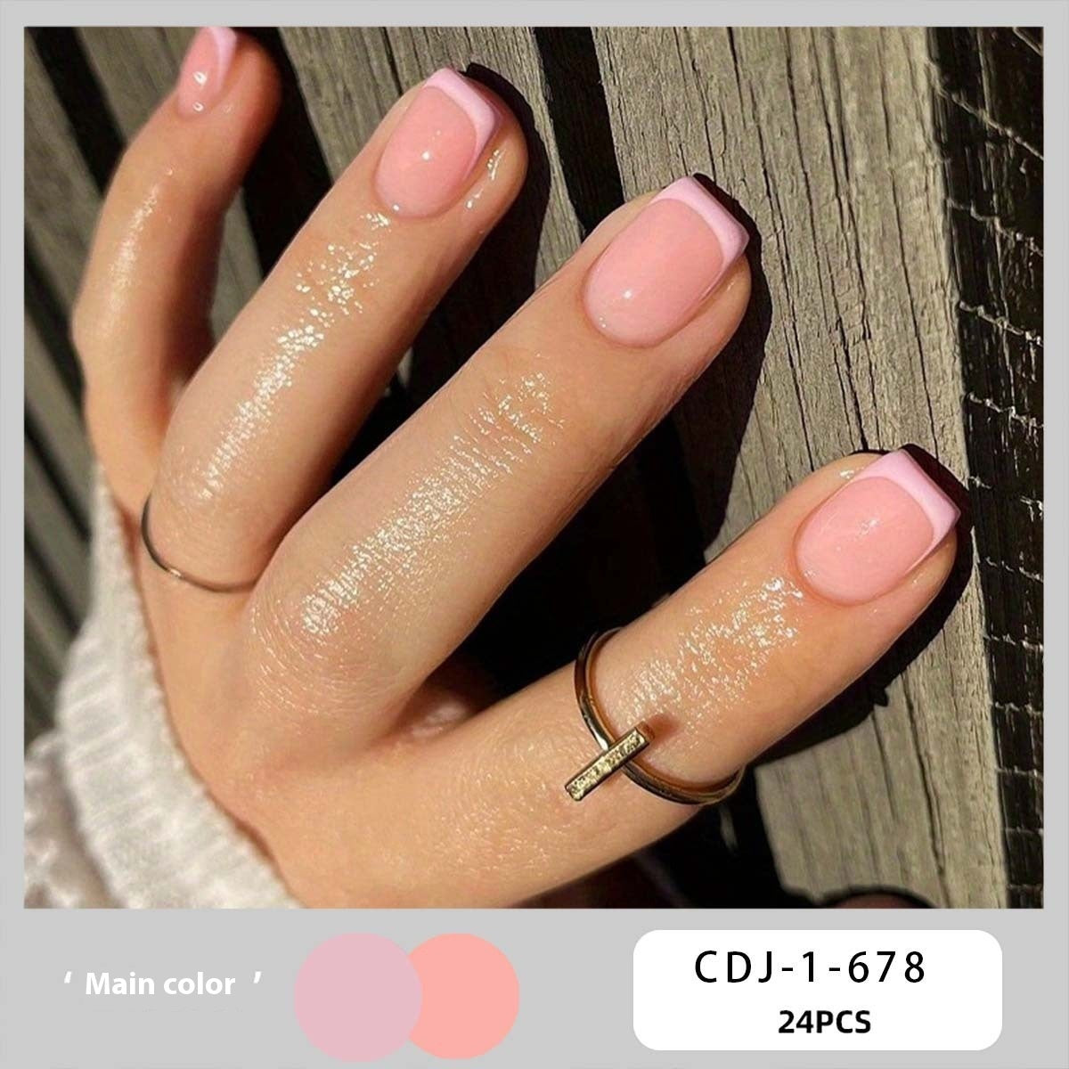 Candy Color Press On Nails - European & French Style Set