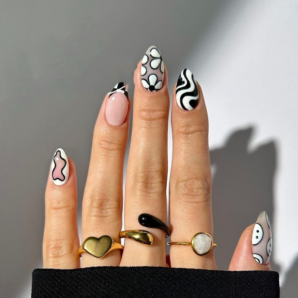 Starry Sky Short Square Nail Tips - European Square Press On Nails