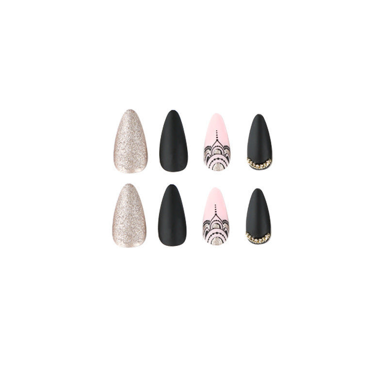 European Style Glitter Nails - Medium Length Drop Tips