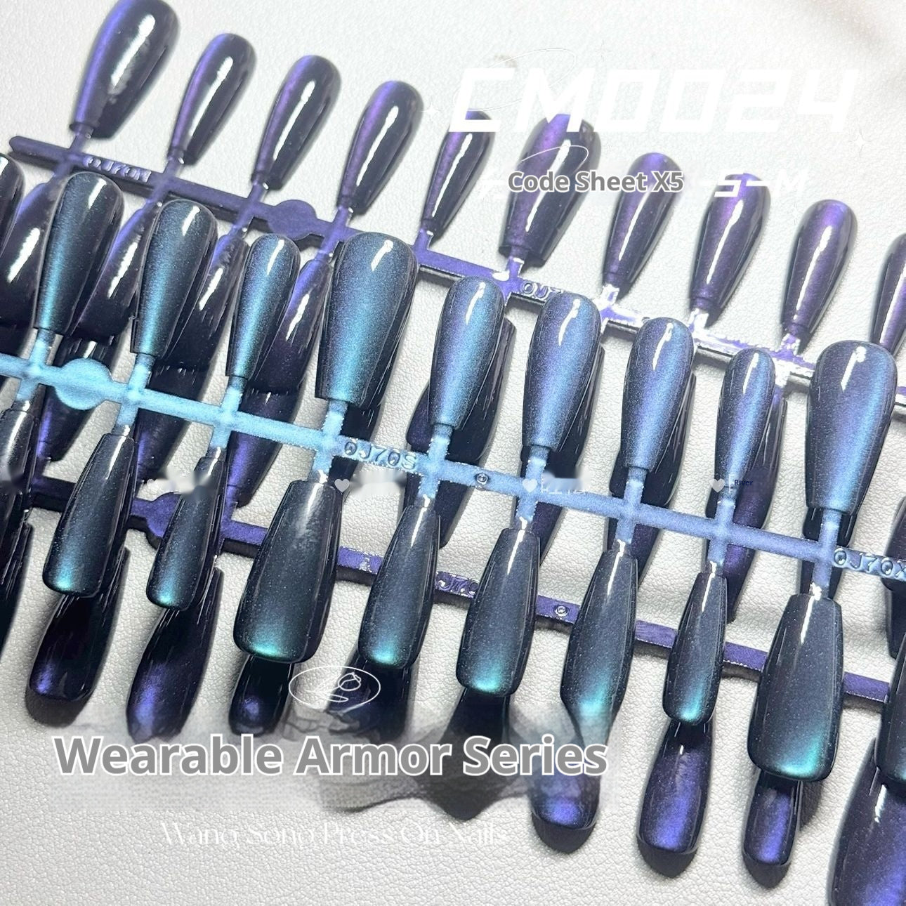 Solid Color Cat Eye Nail Tips - Cool Chameleon Effect