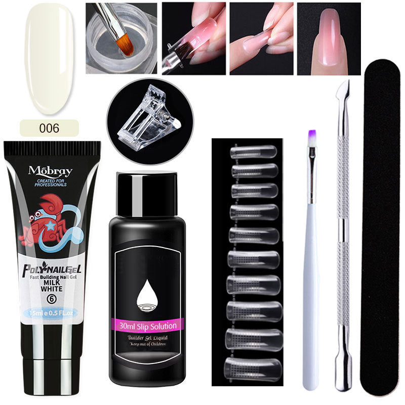 7-Piece Nail Extender Kit - UV/LED Crystal Resin Set