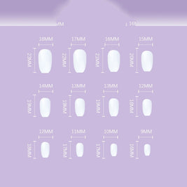 Ice Glitter Ballet Nails - 24pc Short False Nail Set