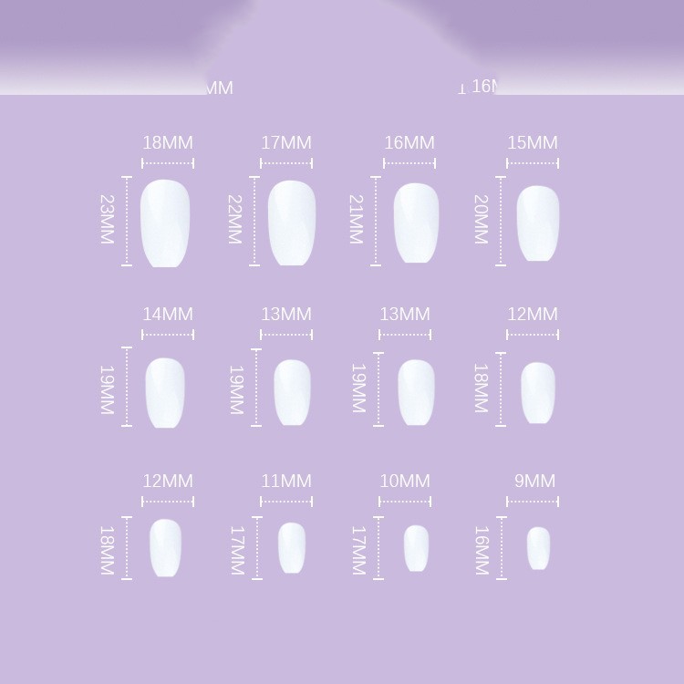 Ice Glitter Ballet Nails - 24pc Short False Nail Set