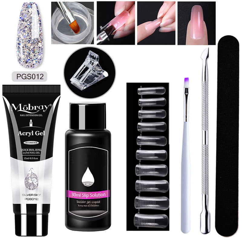 7-Piece Nail Extender Kit - UV/LED Crystal Resin Set
