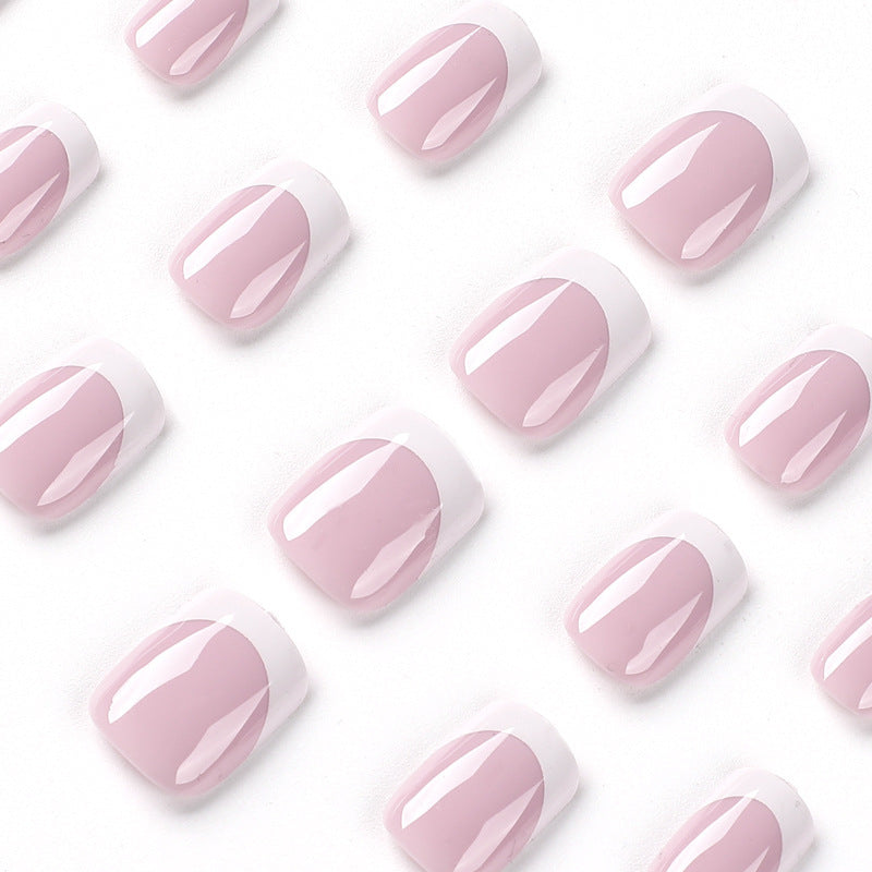 Classic White French Tip Nail Patches - Short Square Style