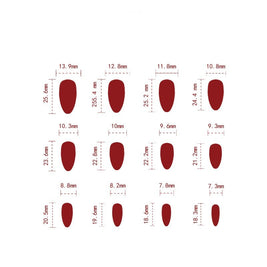 Red Cat's Eye Nail Patches - 24PC Solid Color Set with Glue