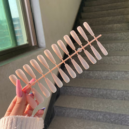 Matte Coffin False Nails - 24pcs Multi-Color Ballet Nail Set