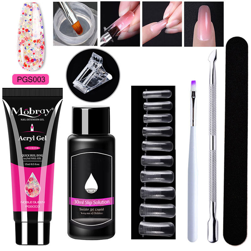 7-Piece Nail Extender Kit - UV/LED Crystal Resin Set