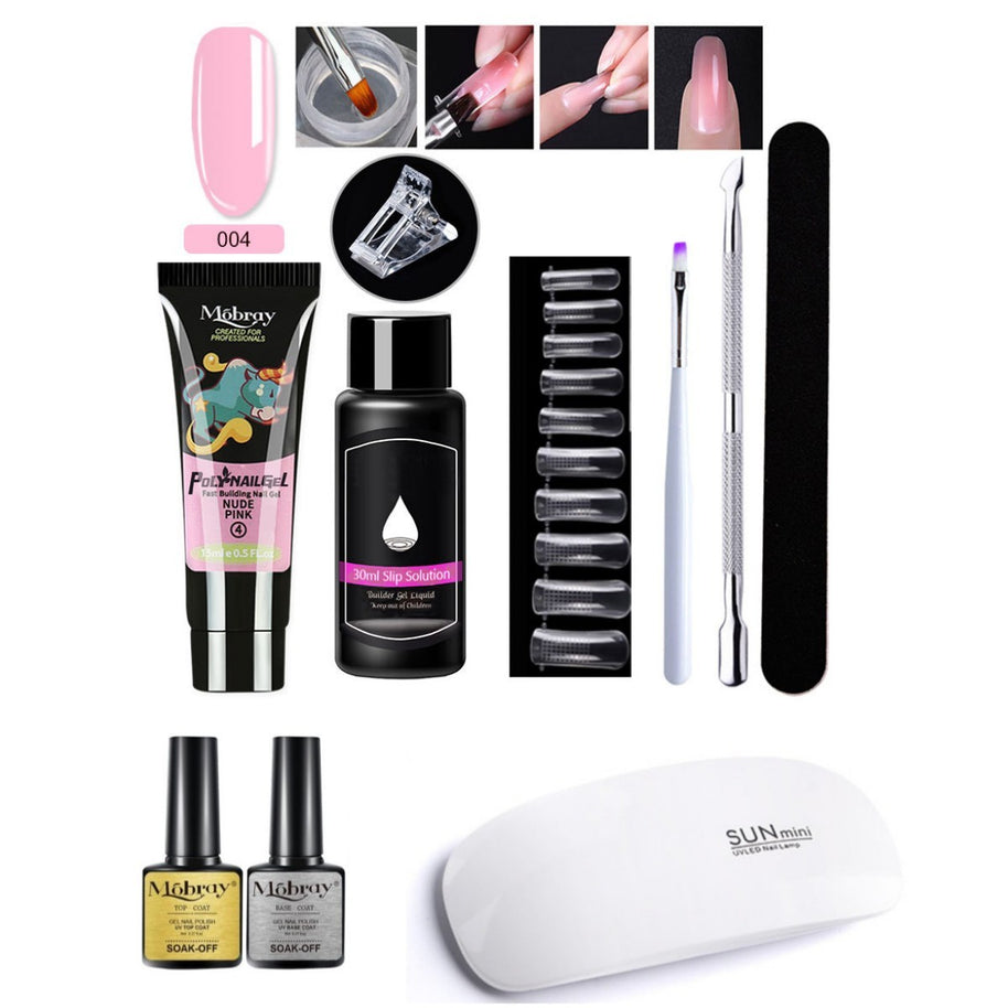 7-Piece Nail Extender Kit - UV/LED Crystal Resin Set
