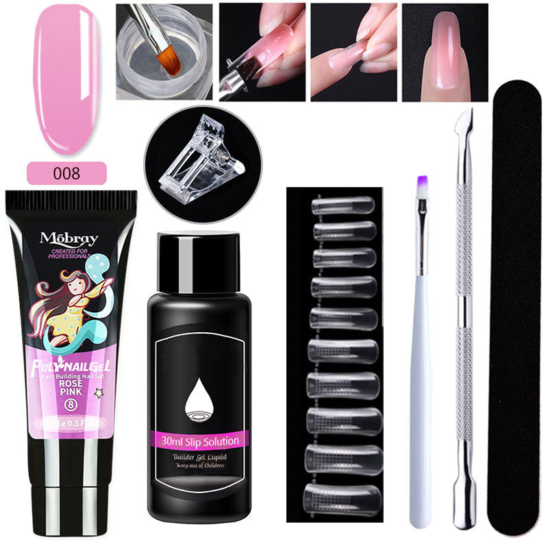 7-Piece Nail Extender Kit - UV/LED Crystal Resin Set