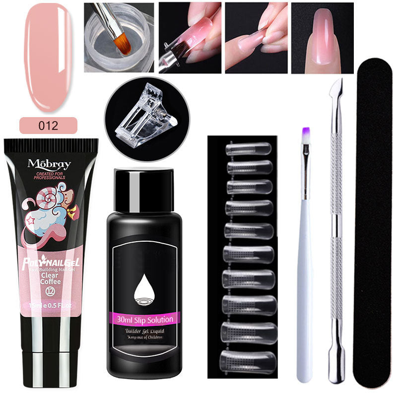 7-Piece Nail Extender Kit - UV/LED Crystal Resin Set