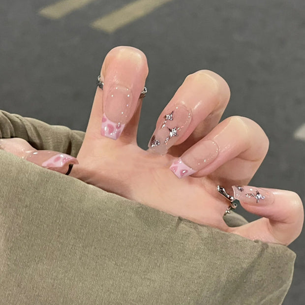 French Leopard & Starry Style  Press On Nails