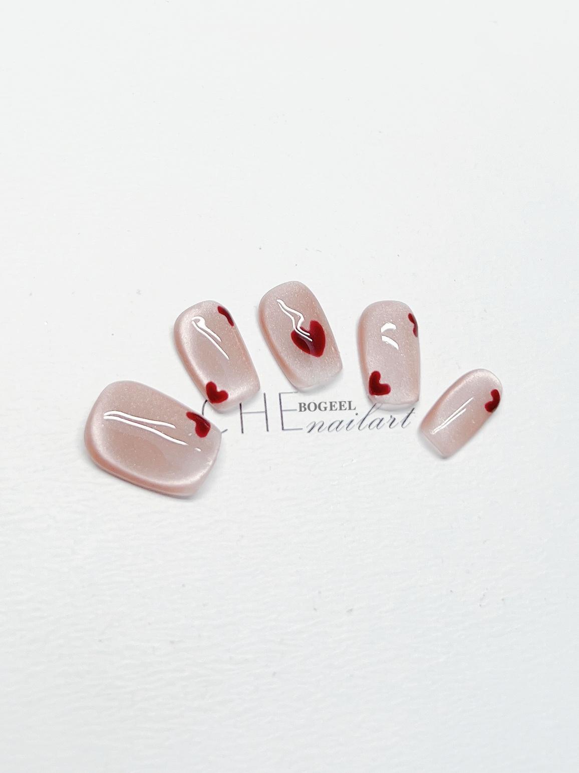 Cat Eye White Short Square Press On Nails