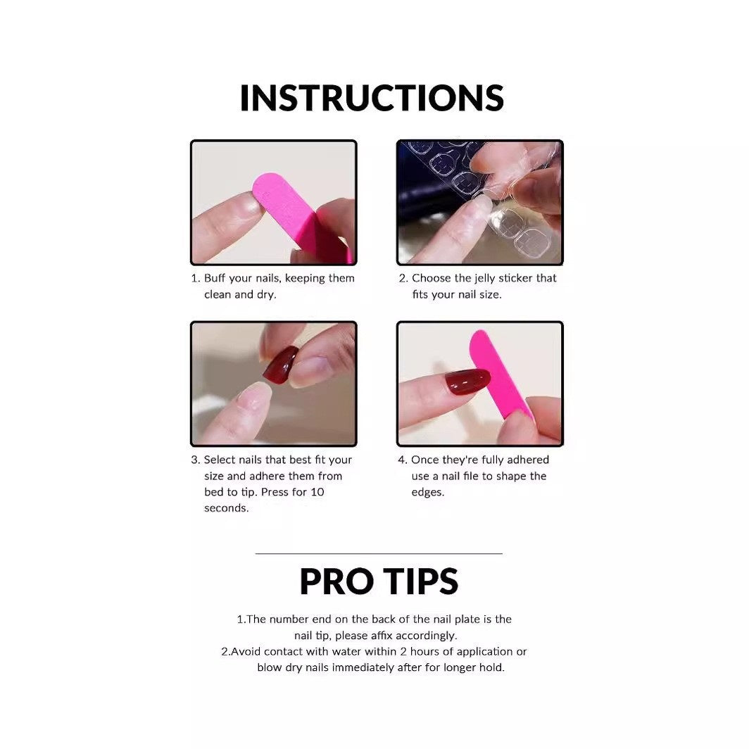 Candy Color Press On Nails - European & French Style Set