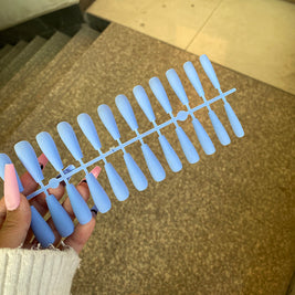 Matte Coffin False Nails - 24pcs Multi-Color Ballet Nail Set