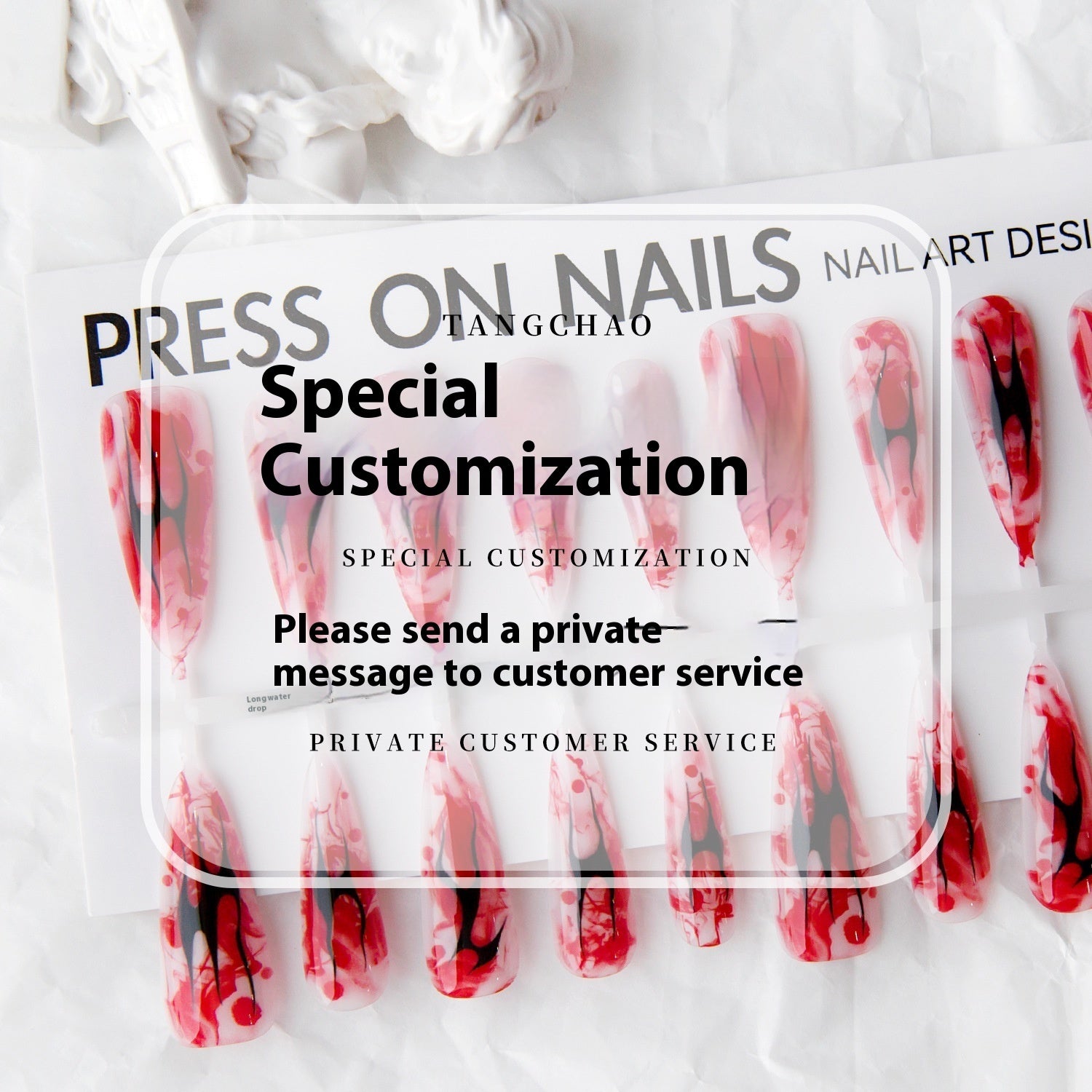 Long Water Drop Nail Tips - Glossy & Matte Finish Options