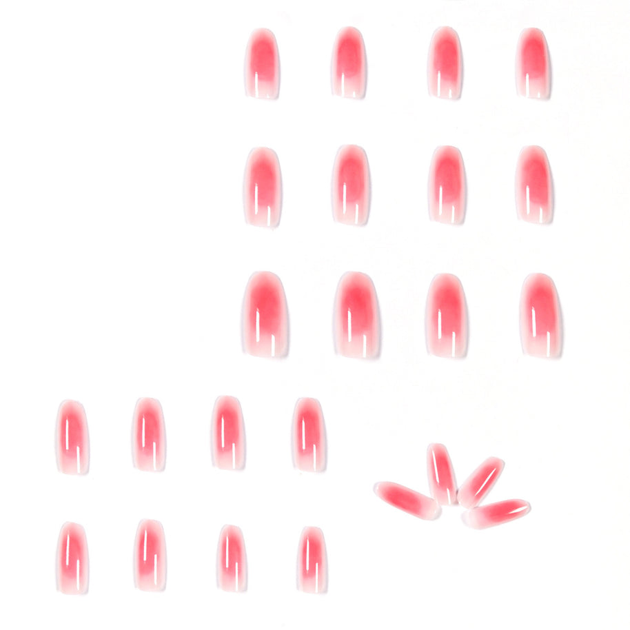 Powder Blusher Nail Tips - Soft Rose Gradient Design