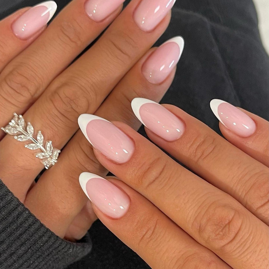 Almond Wear Nails - Simple Glossy Fake Nail Tips