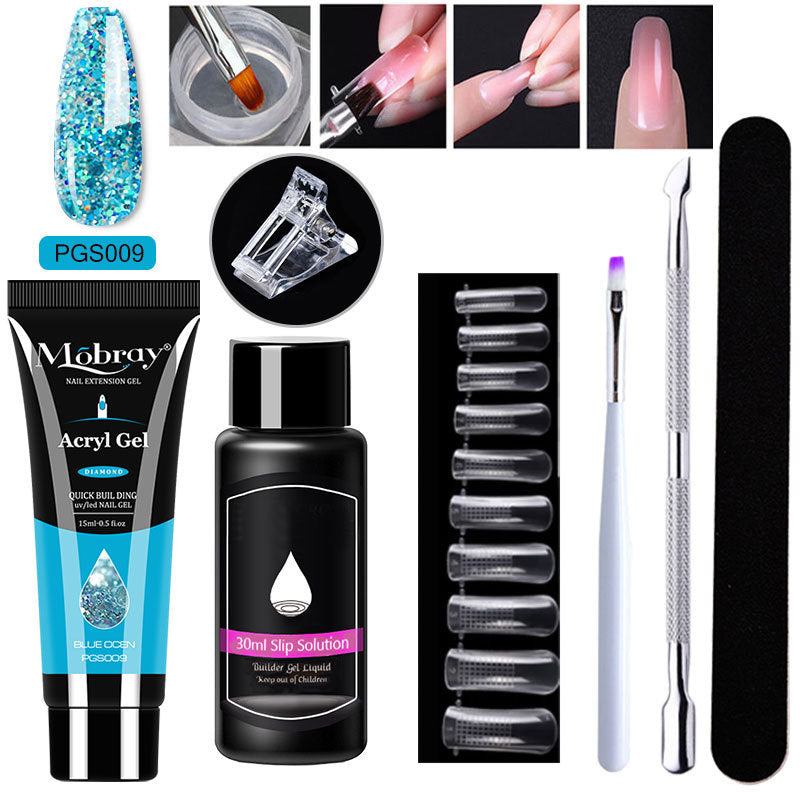 7-Piece Nail Extender Kit - UV/LED Crystal Resin Set