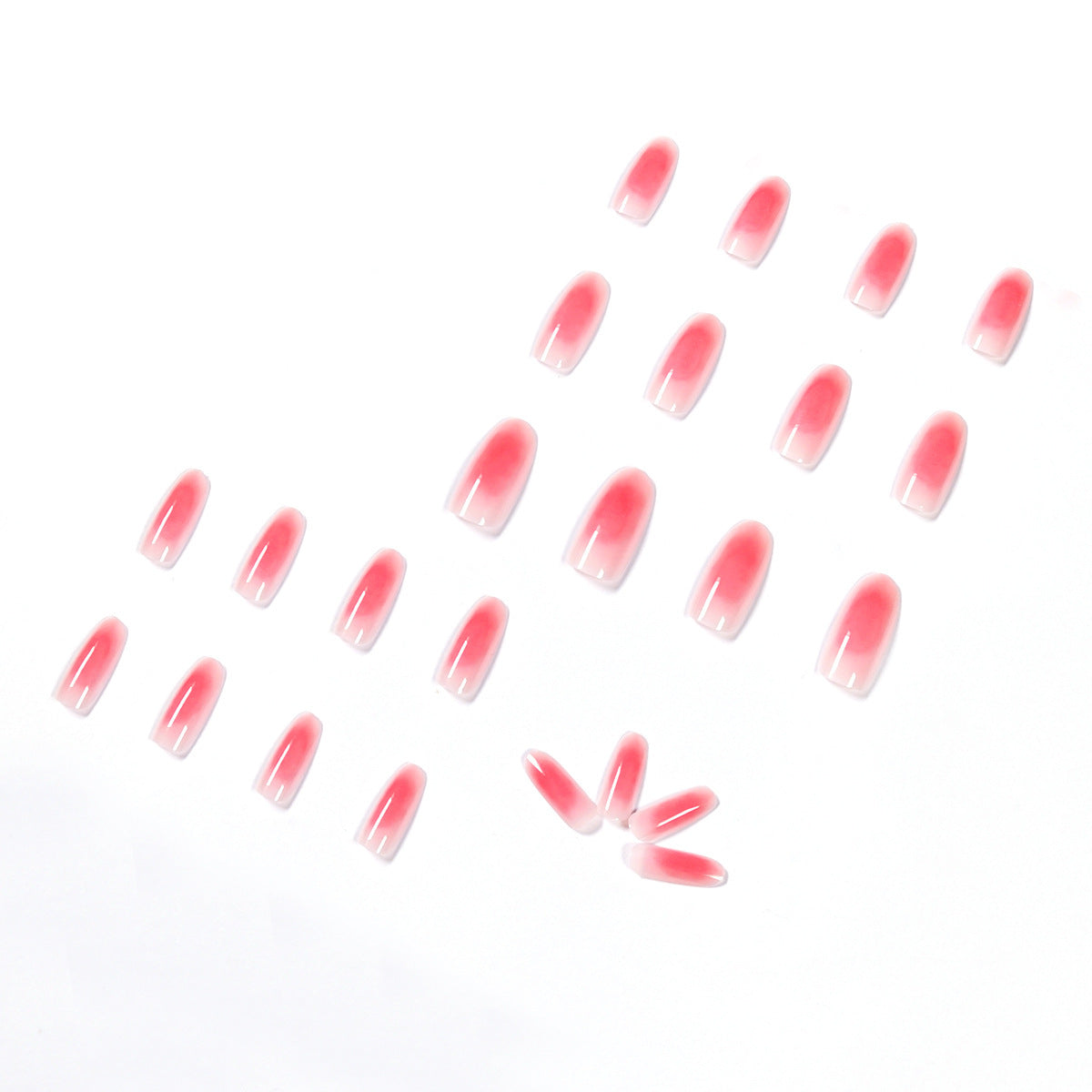 Powder Blusher Nail Tips - Soft Rose Gradient Design