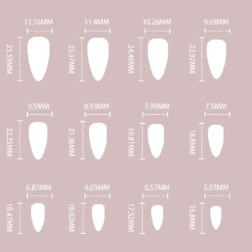 European Style Glitter Nails - Medium Length Drop Tips